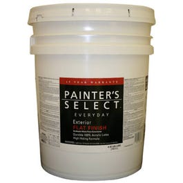 Everyday Latex Exterior Paint, Flat White, 5-Gallons