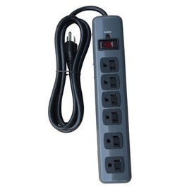 6-Outlet Metal Surge Strip, 1200 Joules