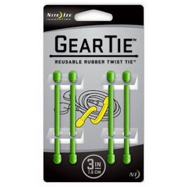 4-Pack 3-Inch Gear Tie, Lime Green