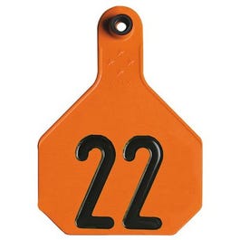 All American Livestock Tag, Numbered, Large, Orange, 25-Pk.