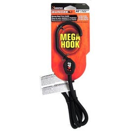 Mega Hook Bungee Cord, Black, 48-In.