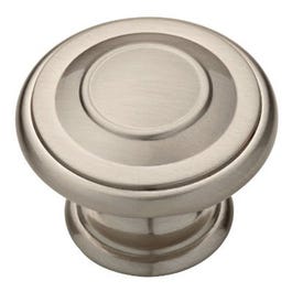 Cabinet Knob, Harmon, Satin Nickel, 1-3/8-In.