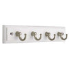 Key Rail, 4-Hook, White & Satin Nickel, 1.5 x 9.75 x 4.5-In.