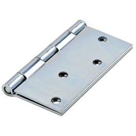 Door Hinge, Square-Edge, Interior, Zinc, 4-In.