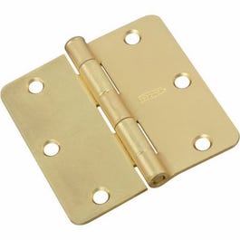 Door Hinge, Interior, Satin Brass, 3.5-In.