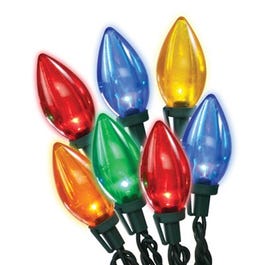 Christmas LED Light Set, C9, Multi Transparent, 25-Ct.