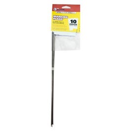 Marking Stake Flags, White, 15-In., 10-Pk.