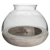 Cement/Glass Terrarium, 10.25-In. x 7-7/8 In.