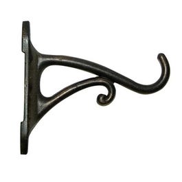 Plant Bracket, Hanging, Brushed Bronze Aluminum, 4-In.