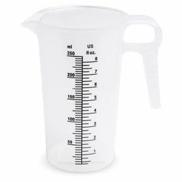 Accu Pour Measuring Pitcher, 8-oz., Food Grade Polypropylene, Measures in oz. & Metric