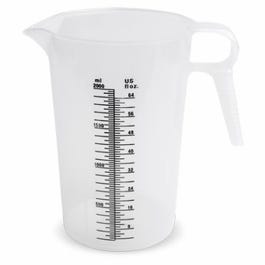 Accu Pour Measuring Pitcher, 64-oz., Food Grade Polypropylene, Measures in oz. & Metric