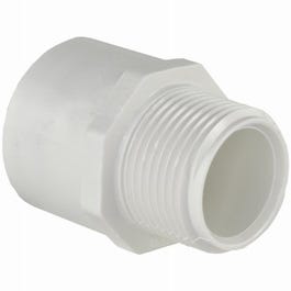 Male Pipe Adapter, Slip x Male Thread, White, 3-In.