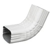 Gutter Front Elbow, Style A, 75 Degree, White Galvanized Steel, 2 x 3-In.