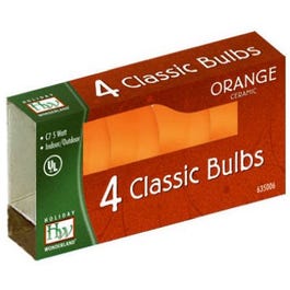 Christmas Lights Replacement Bulb, C7, Orange Ceramic, 4-Pk.