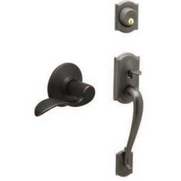 Camelot Handleset, Single Cylinder, Aged Bronze