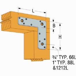 L Strap Tie Connector, 6 x 6-In.