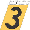 Address Numbers, 3, Angle-Cut, Black & Gold Adhesive, 3.5-In.