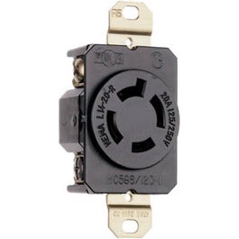 Locking Outlet, Black,  NEMA L14-20r, 125/250-Volt