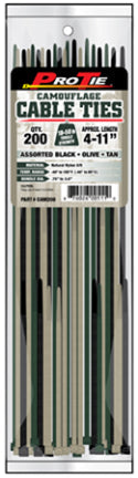 CABLE TIES CAMO ASSORTMENT 200PK