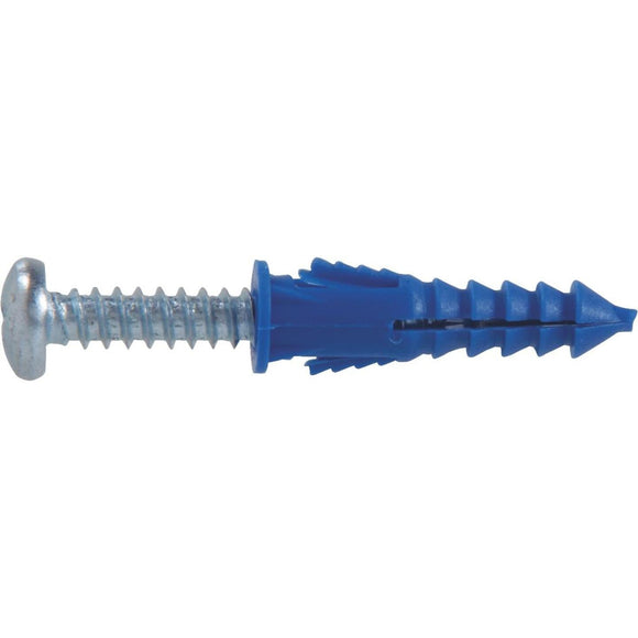 Hillman #8 - #10 - #12 Thread x 1-1/4 In. Blue Ribbed Plastic Anchor (6 Ct.)