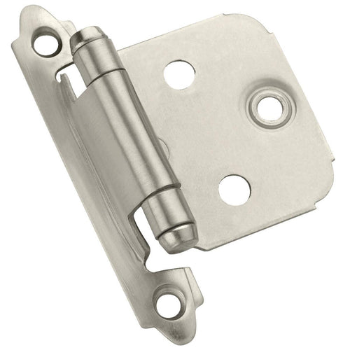 Amerock Satin Nickel Self-Closing Face Mount Overlay Hinge (2-Pack)