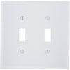 Leviton 2-Gang Plastic Oversized Toggle Switch Wall Plate, White