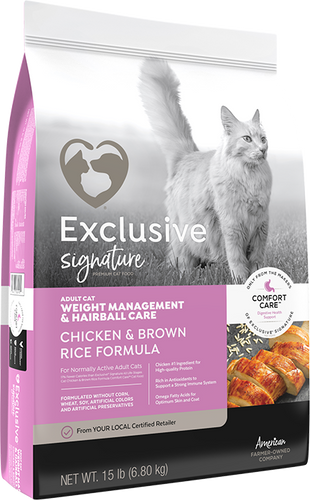 Exclusive Signature Weight Management & Hairball Care Adult Cat Food (15 lb)