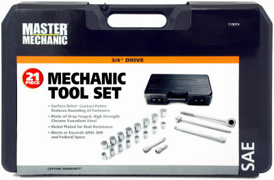 Master Mechanic 21-Pc. SAE Socket Set