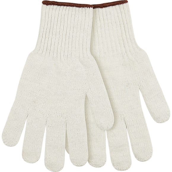 Kinco Heavyweight Polyester-Cotton Blend String Knit Glove, White, Large