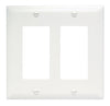 Pass & Seymour Thermoplastic Two Gang Decorator Wall Plate, White