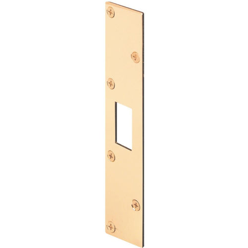 Defender Security Polished Brass 1-5/8 In. Deadbolt Security Strike Plate