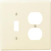 Leviton Mid-Way 2-Gang Thermoset Single Toggle/Duplex Outlet Wall Plate, Ivory