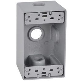 Single-Gang Deep Outlet Box, Weatherproof, Gray