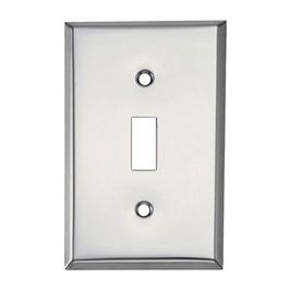 Steel Wall Plate, 1-Gang, 1-Toggle Opening, Chrome