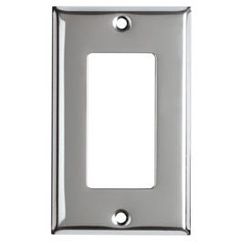 Steel Wall Plate, 1-Gang, GFCI Opening, Chrome