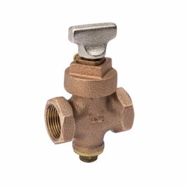 Stop & Drain Valve, Bronze, 0.75-In.