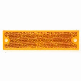 Trailer Reflector, Rectangular, Amber, 4-3/8 x 1-1/8-In.