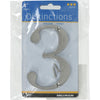 Hillman Distinctions Flush Mount House Number 3 Nickel