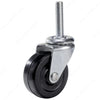 Richelieu Black Rubber Casters for General-Duty Use Threaded Stem