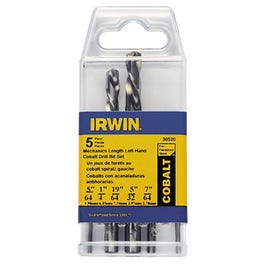 Cobalt Drill Bits, Left-Hand, 5-Pc. Set