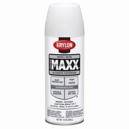 CoverMaxx Spray Paint & Primer, Satin, White, 12-oz.