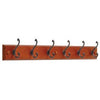 Hook Rail, 6 Scroll Hooks, Carmel & Bronze, 2.2 x 28.6 x 5.5-In.
