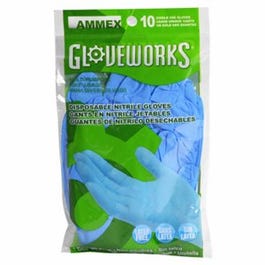 Nitrile Disposable Gloves, Blue, One Size, 10-Ct.