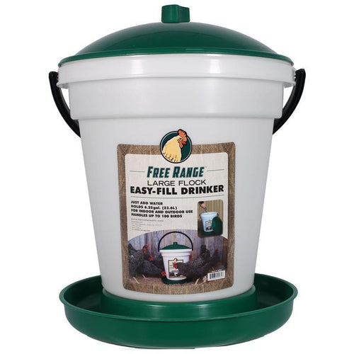 FREE RANGE EZ FILL PLASTIC POULTRY WATERER (6.25 GALLON, GREEN)